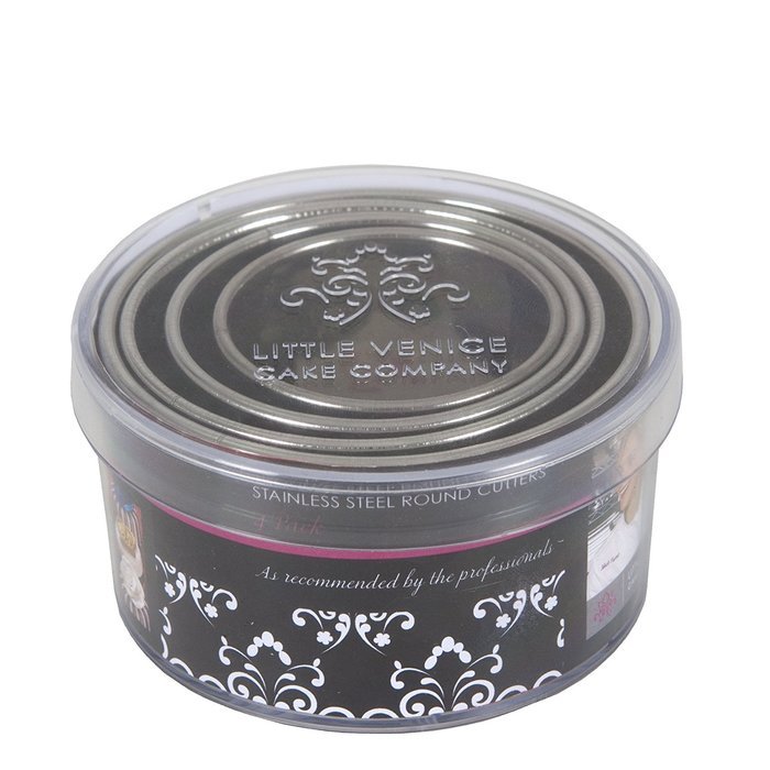 Little Venice Cake 4-Pack Stainless Steel Round Cutters, 2 to 3.25-Inch