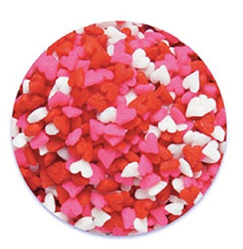 Oasis Supply Valentine's Hearts Sprinkle Quins, 8-Ounce, Red, White and Pink