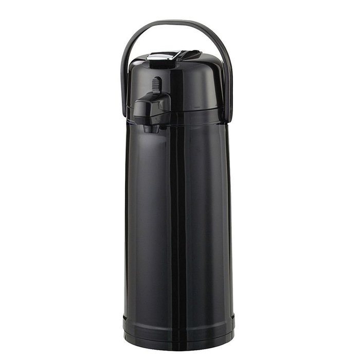 Service Ideas ECALS22PBLMAT Eco-Air Lever Lid Airpot, Stainless Vacuum, 2.4 Liter (81.1 oz.), Matte Black, Ribbed...