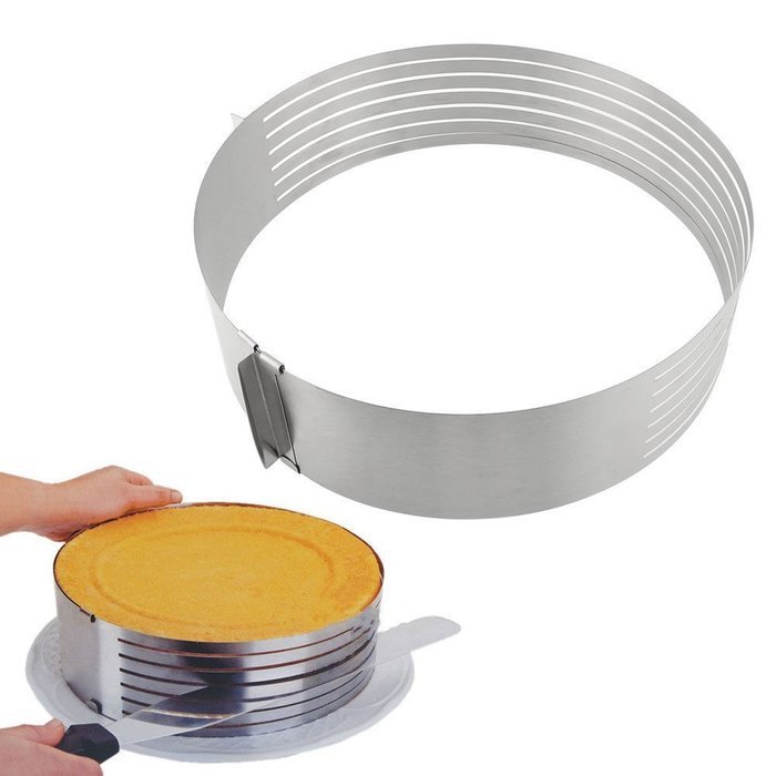 Stainless Adjustable 6" - 8" Layer Cutting Slicing Mousse Cake Ring Mould Bakeware Tool