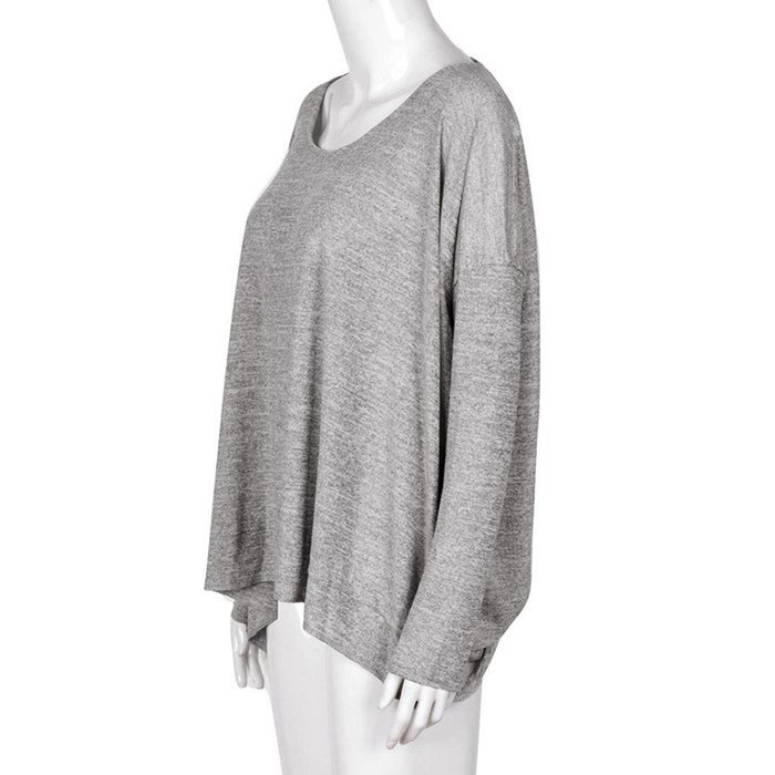 Backless Blouse,Morecome Women Loose Backless Long Sleeve Blouse Casual Vest Tops N2