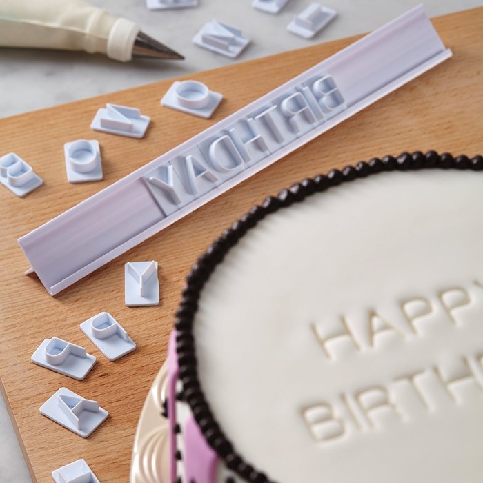 Cake Boss Decorating Tools Letter and Number Fondant Stamp Set, White N5