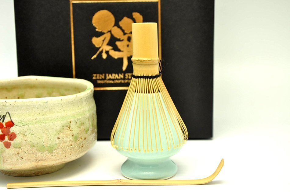 Japanese Mino Yaki ware Matcha Bowl And Tea Ceremony Set Green Tea 12.3 / 12.3 / 7.2cm (4.8 / 4.8 / 2.8inch)[7439] N3