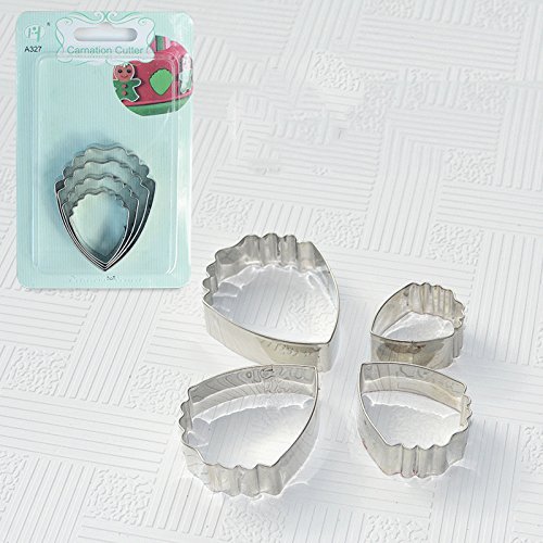 Anyana 4pcs set Peony Flower Petals Stainless Steel Cookie Cutter Cake Mould Tool Kitchen Tool Sugar Paste Baking...