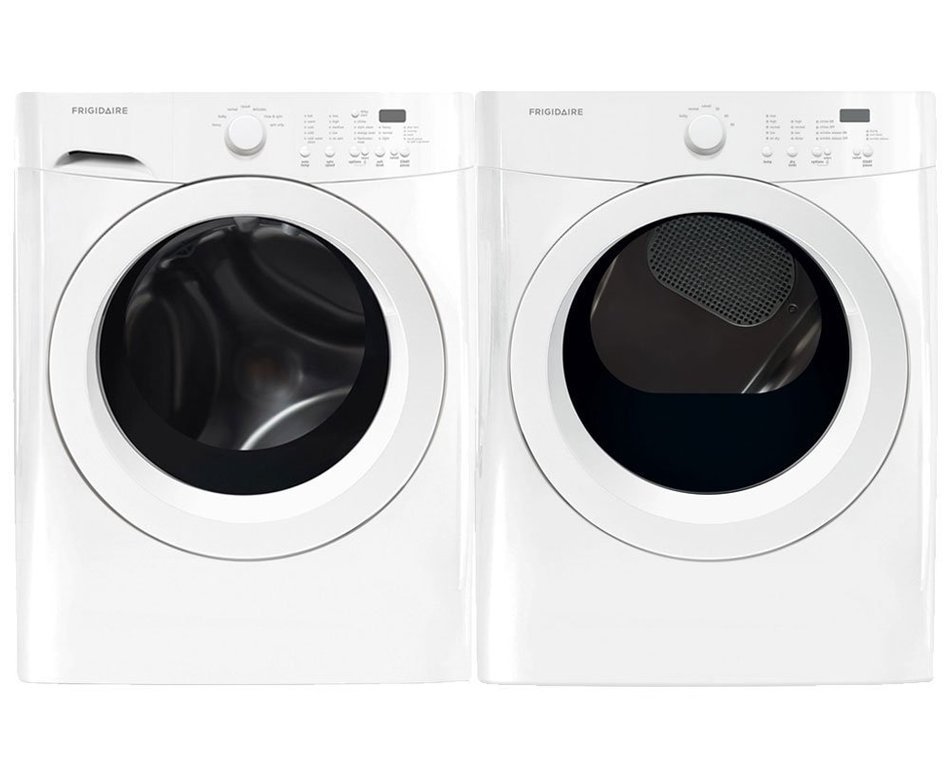 Frigidaire White Front Load Laundry Pair with FFFW5000QW 27" Washer and