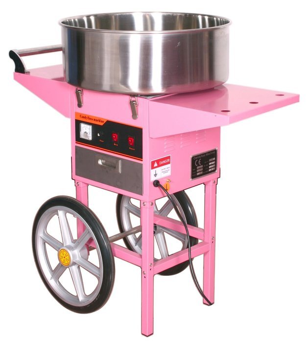 Electric Commercial Cotton Candy Machine / Candy Floss Maker Pink Cart Stand VIVO (CANDY-V002) N4