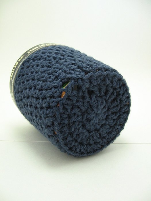 Handmade Crochet Navy Blue Ice Cream Pint Cozy N4