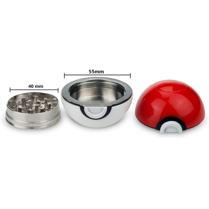 Pokemon Herbs Grinder - 3 Pieces Tobacco and Herbs Pokeball Grinder By Enjoy It