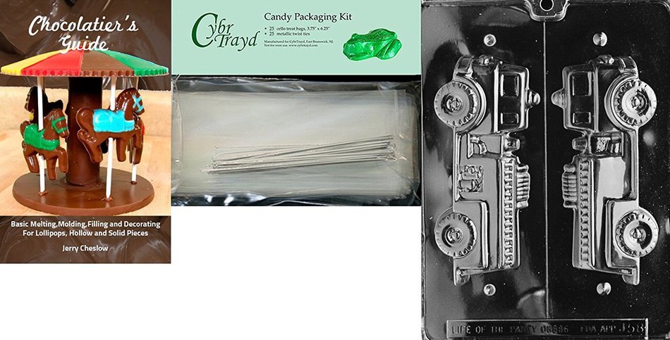 Cybrtrayd J058 3D Fire Truck Chocolate Candy Mold with Exclusive Cybrtrayd Copyrighted Chocolate Molding Instructions N4