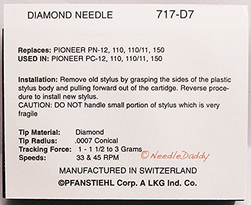STYLUS FOR PIONEER PL-100X 200X 300X PL-400X 512 514 PN12 119 150 PC-12 119 II N2