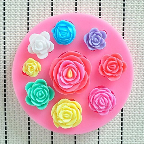 Bluelover 3D Silicone Rose Shape Cake Mold Chocolate Jelly Mold