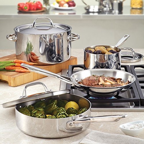 Tri-Ply Clad Stainless Steel 17-inch by 12-1/2-inch Large Rectangular Roaster with Nonstick Rack
