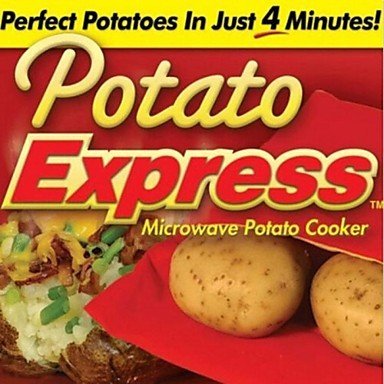 Sher New Practical Fast Easy Red Potato Washable Microwave Bag Steam Pocket Bake Potato in 4 Minutes N2