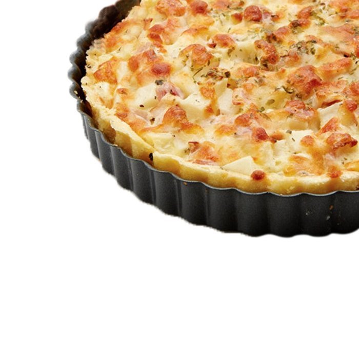 Unichart Heavy Carbon Steel Ripple Side Non-stick 9 Inch Pizza Pan Quiche Pie Pan With Removable Bottom N3