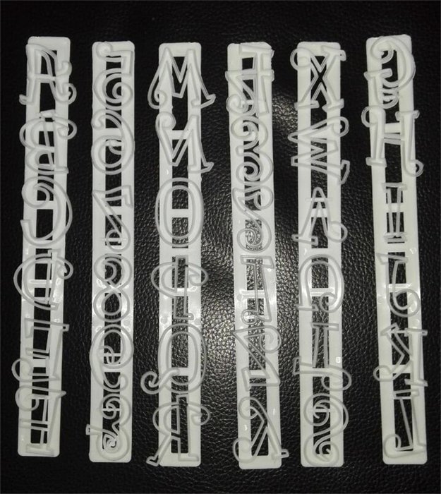 Starry Night 6pcs Alphabet Number Letter Fondant Cake Frill Edge Sugarcraft Cutter Mold Tool N3
