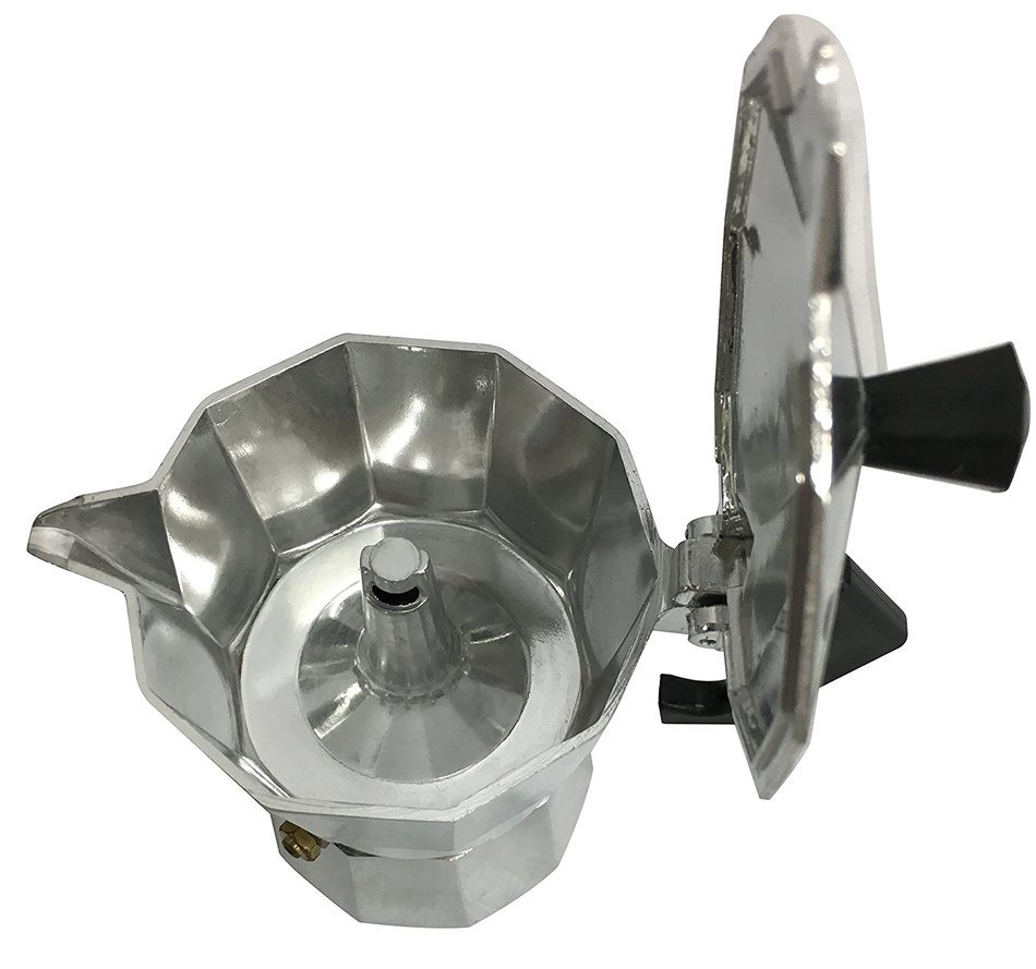Wee's Beyond 7526-03 Brew-Fresh Aluminum Espresso Maker, 3 Cup, Silver N4
