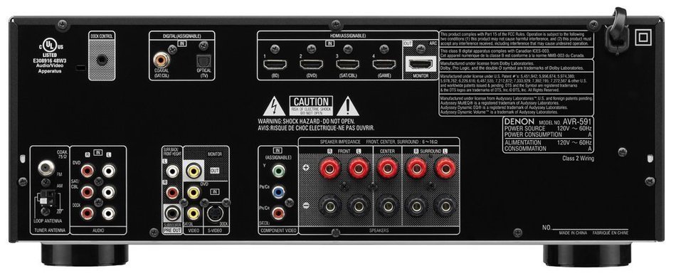Denon AVR-591 5.1 Channel Home Theater Receiver with HDMI 1.4a (Black) (Discontinued by Manufacturer)