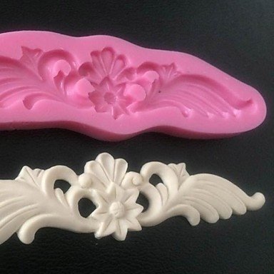 Y&XL&H 3D Flower Vine Icing Sugar Fondant Mold Wedding Cake Modeling Decorating Mould Silicone Cake Border Mold N6
