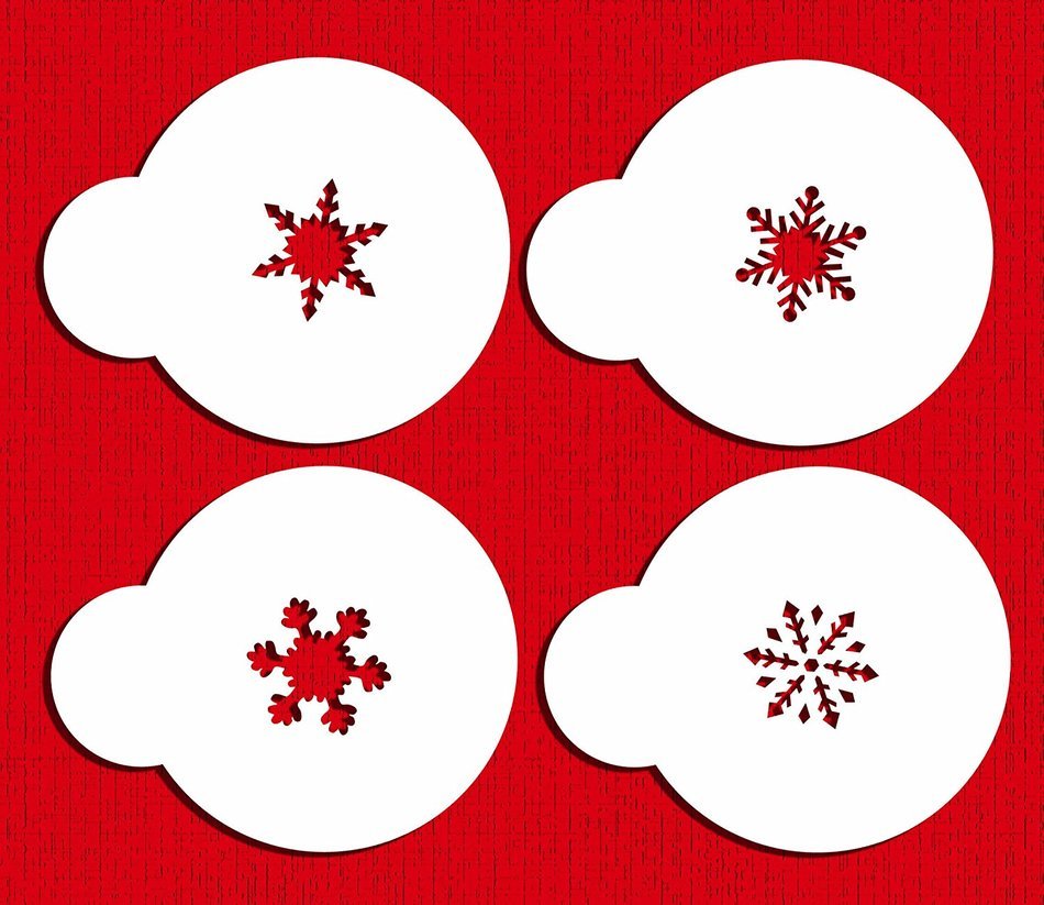 Designer Stencils C271 Mini Snowflakes Cake Stencils, Beige/semi-transparent