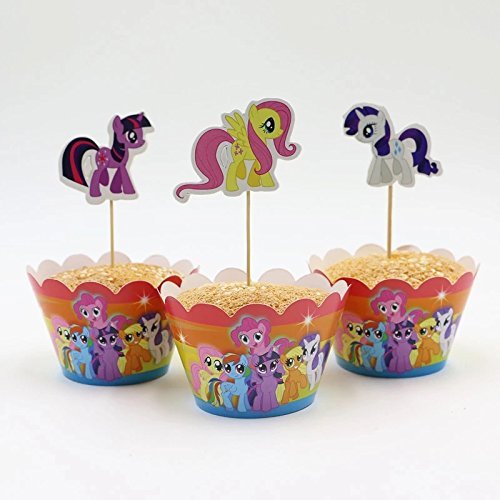 12 set cupcake wrappers and toppers my little pony ,party decoration,kids party, N2