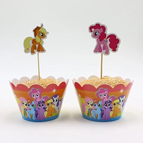 12 set cupcake wrappers and toppers my little pony ,party decoration,kids party, N4
