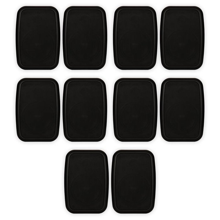 Theater Solutions TS525ODB Indoor or Outdoor Speakers Weatherproof Mountable Black 5 Pair Pack