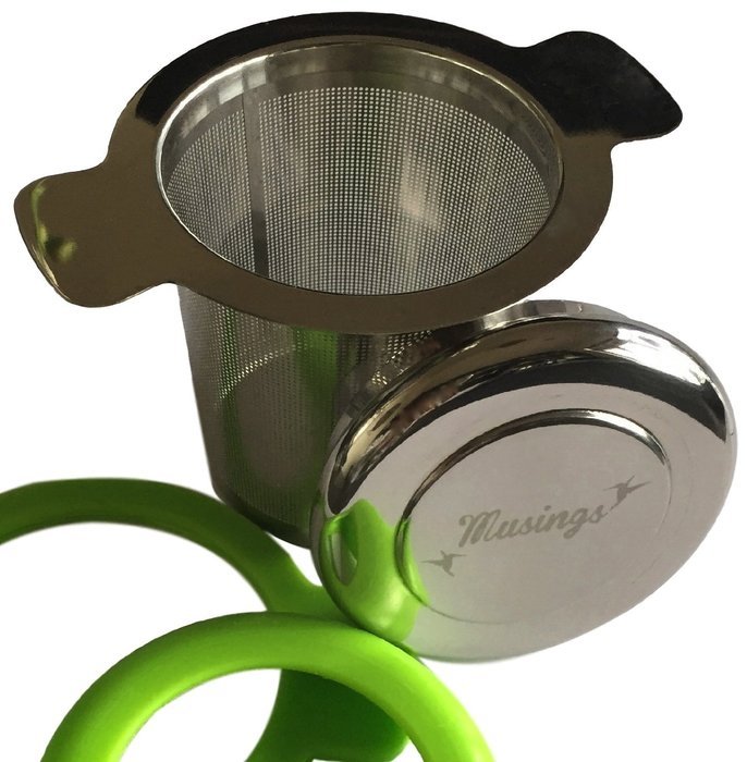 Tea Filter & Infuser For All Loose Tea, BONUS Silicone Liners Add Grip & Stop Burns, Premium Stainless Steel,... N4