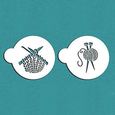 Sher Knitting Cookie Stencil Set, Cookie Stencil,Stencil for Cake Decorating, N2