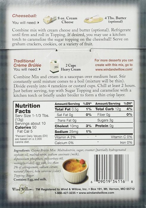 Wind and Willow Creme Brulee Cheeseball & Dessert Mix - 4.5 Ounce (4 Pack) N3