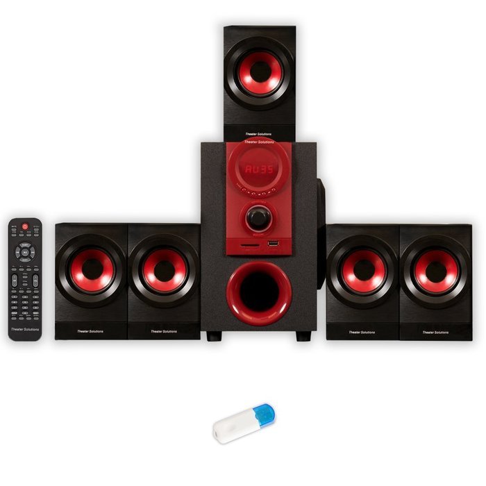 Theater Solutions TS521 Home Theater 5.1 Speaker System Powered with USB Bluetooth N2