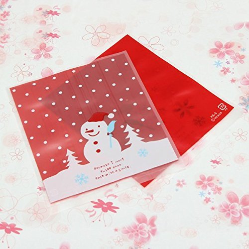 100pcs/lot Lovely Christmas Snowman Cookie Bag Ziplock N3