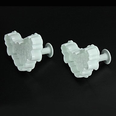 Sher Lace Cake Cookie Sugarcraft Decorating Tool Mold Mould Plunger Cutter,Set of 2 N2