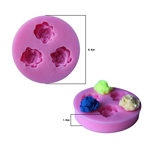 Dachun Rose Fondant Silicone Sugar Craft Mold, Mini N3