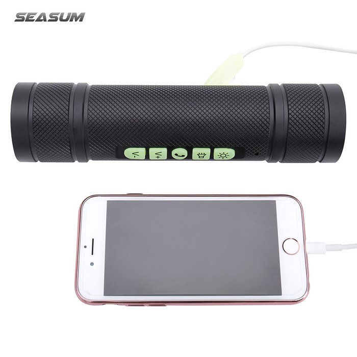 Bicycle bluetooth speakers - wireless speaker with led flashlight and 5200mAh power bank by SEASUM - waterproof... N7