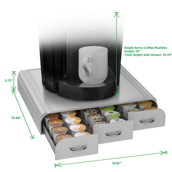 Mind Reader Anchor' Coffee Pod Storage Drawer for 50 Nespresso Capsules, White N65