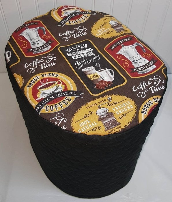 Quilted Morning Coffee Themed Keurig Coffee Brewing Systems Cover (B40/B45/K45, B60/K65, B145/K145, Red) N5