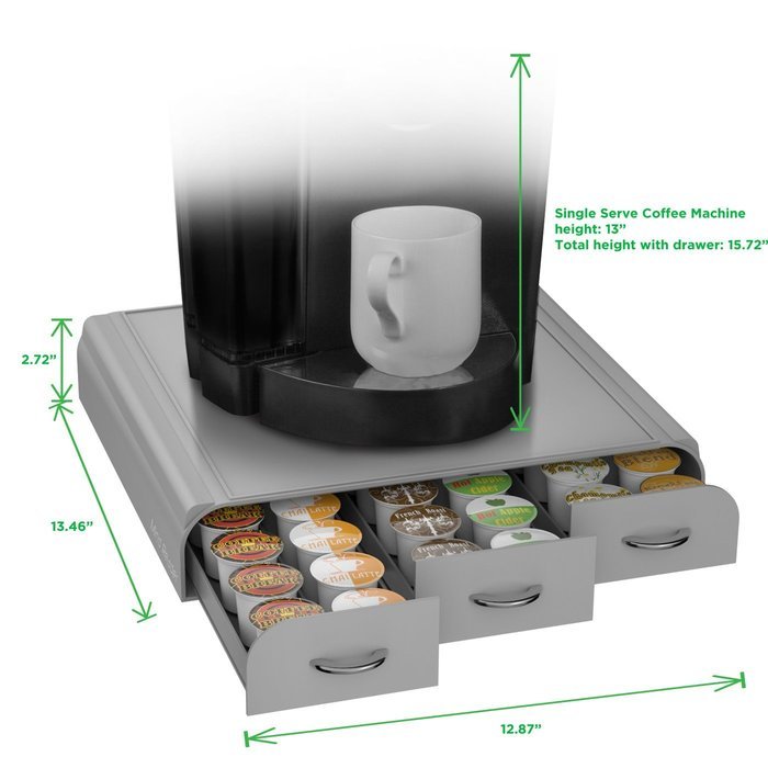 Mind Reader Anchor' Coffee Pod Storage Drawer for 50 Nespresso Capsules, White N66