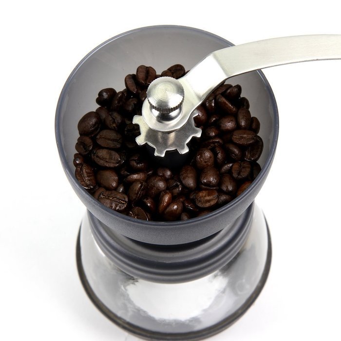 CoZroom Black Manual Coffee Grinder, Burr Espresso Coffee Grinder -Food Saftey Ceramic, Hand-crank Coffee Mill N3