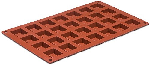 Silikomart Orange Non Stick Mini Square Savarin - 28 Forms