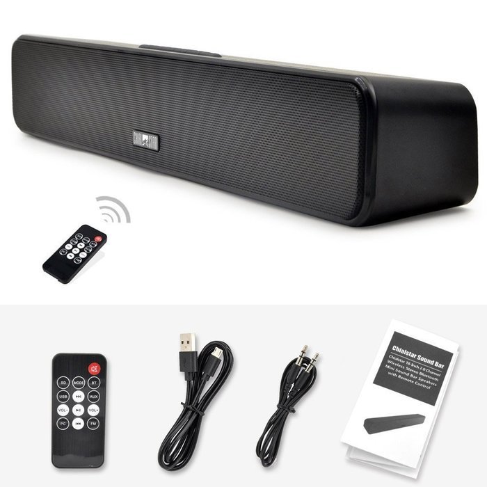 Chialstar Wireless 2.0 Channel Real Sound Bar with 12W Super Bass Surround Sound Bluetooth Speaker Powerful Home... N6