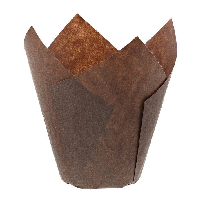 Brown Tulip Baking Cups-Cupcake and Muffin Liners -Pack of 50/ 100% Food and Oven Safe/ Dimensions: Base: 2"D,... N5