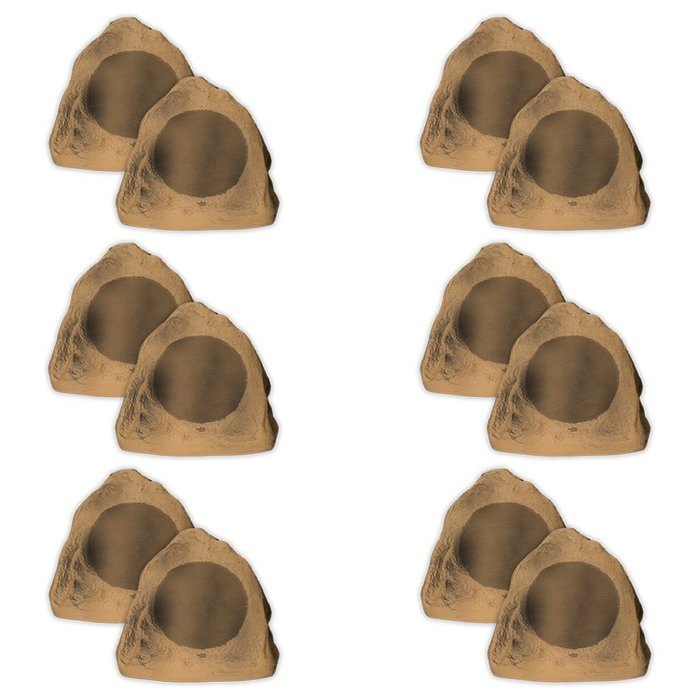 Acoustic Audio B6RS Sandstone 6.5" Rock Speaker 6 Pair Pack Outdoor Weatherproof