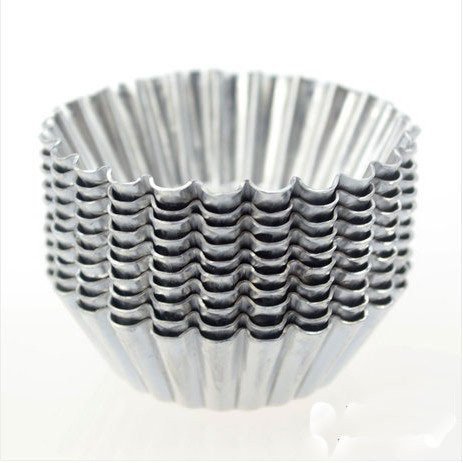 Iable 10PCS Egg Tart Aluminum Cupcake Cake Cookie Mold Lined Mould Tin Baking Tool N2