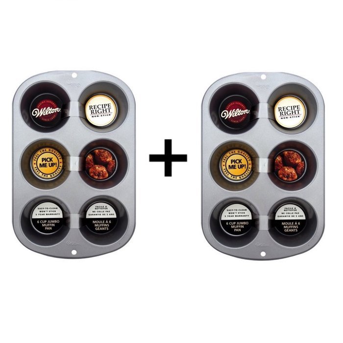 Wilton 6-Cup Jumbo Muffin Pan Pack of 2