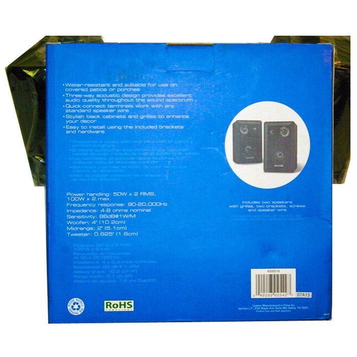 AUVIO 4-Inch 3-Way Indoor/Outdoor Speakers (Pair) N2