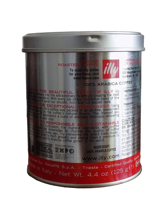 Illy Ground Espresso Coffee 4.4 oz French Coffee Press