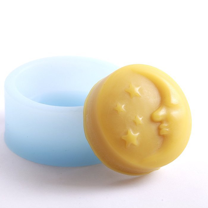World Of Moulds Moon & Stars Round Silicone Mould
