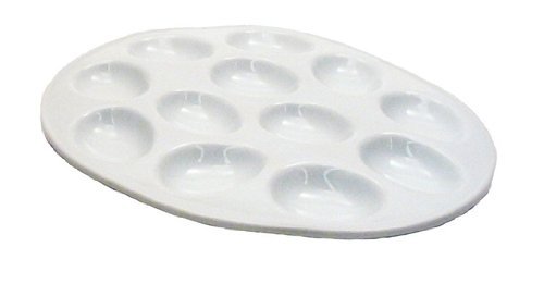 Kitchen Supply 8020 White Porcelain Egg Plate
