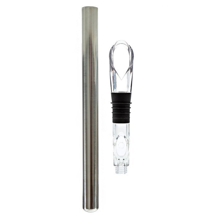 Vivian Wine Chiller 3-in-1 Wine Bottle Cooler Stick Stainless Steel Chiller Cooling Rod Air Aerator and Pourer N2
