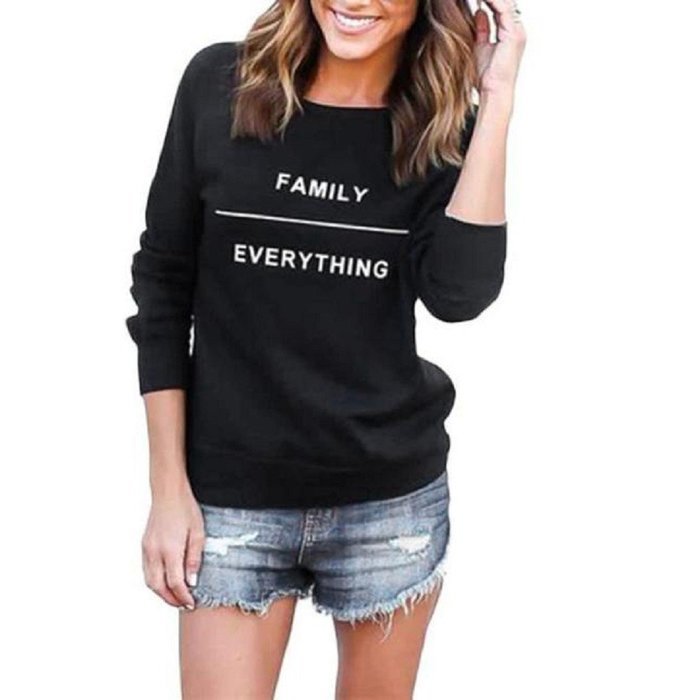Casual Tops,Morecome Women Fashion Letter Print Sweater Round Collar Cotton Long Sleeve (M) N3